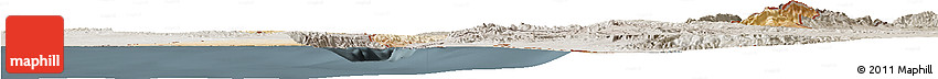 Satellite Horizon Map of Israel, semi-desaturated