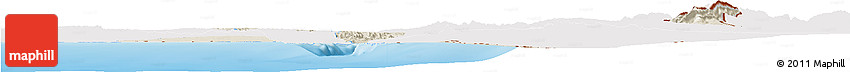 Shaded Relief Horizon Map of Israel, single color outside