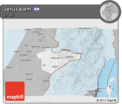 Gray 3D Map of Jerusalem