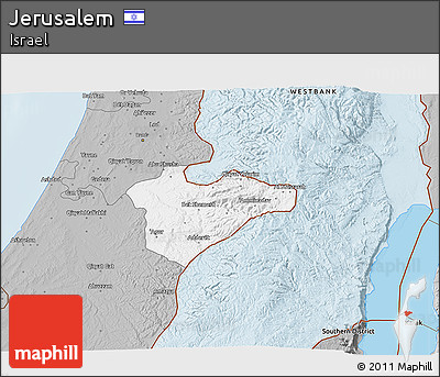 Gray 3D Map of Jerusalem