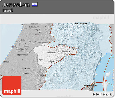 Gray 3D Map of Jerusalem