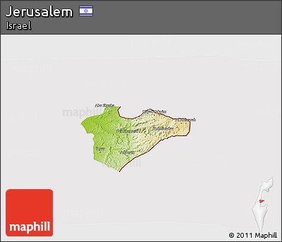 Physical 3D Map of Jerusalem, cropped outside