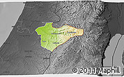 Physical 3D Map of Jerusalem, darken, desaturated