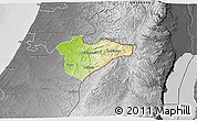 Physical 3D Map of Jerusalem, desaturated