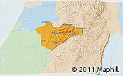 Political 3D Map of Jerusalem, lighten