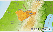 Political 3D Map of Jerusalem, physical outside