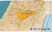 Political 3D Map of Jerusalem, satellite outside