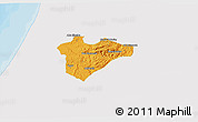 Political 3D Map of Jerusalem, single color outside