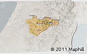 Satellite 3D Map of Jerusalem, lighten, semi-desaturated