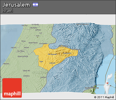 Savanna Style 3D Map of Jerusalem