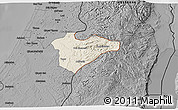 Shaded Relief 3D Map of Jerusalem, darken, desaturated