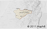 Shaded Relief 3D Map of Jerusalem, lighten, desaturated