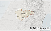 Shaded Relief 3D Map of Jerusalem, lighten, semi-desaturated