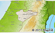 Shaded Relief 3D Map of Jerusalem, physical outside