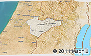 Shaded Relief 3D Map of Jerusalem, satellite outside