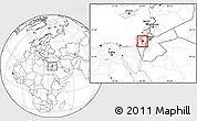 Blank Location Map of Jerusalem, within the entire country