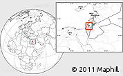 Blank Location Map of Jerusalem, highlighted country, within the entire country