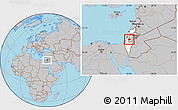 Gray Location Map of Jerusalem, highlighted country