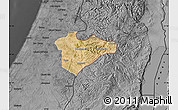 Satellite Map of Jerusalem, darken, desaturated