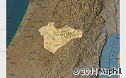 Satellite Map of Jerusalem, darken