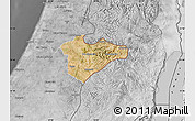 Satellite Map of Jerusalem, desaturated