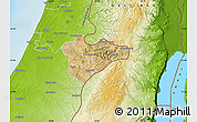 Satellite Map of Jerusalem, physical outside