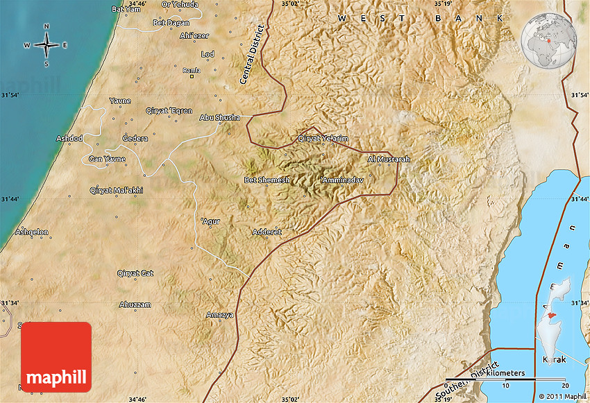 Satellite Map of Jerusalem