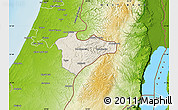 Shaded Relief Map of Jerusalem, physical outside