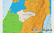 Shaded Relief Map of Jerusalem, political outside