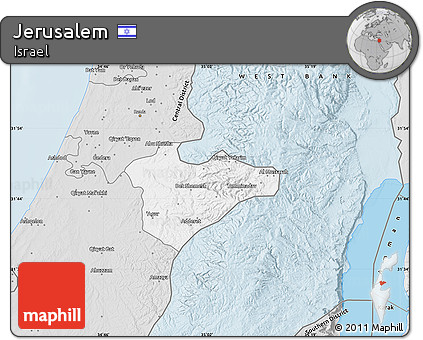 Silver Style Map of Jerusalem
