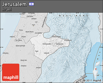 Silver Style Map of Jerusalem
