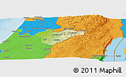 Physical Panoramic Map of Jerusalem, political outside