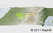 Physical Panoramic Map of Jerusalem, semi-desaturated