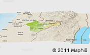 Physical Panoramic Map of Jerusalem, shaded relief outside