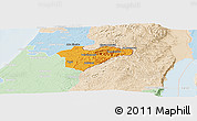 Political Panoramic Map of Jerusalem, lighten