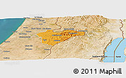 Political Panoramic Map of Jerusalem, satellite outside