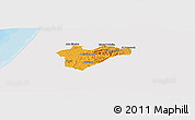 Political Panoramic Map of Jerusalem, single color outside