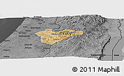 Satellite Panoramic Map of Jerusalem, darken, desaturated