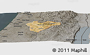 Satellite Panoramic Map of Jerusalem, darken, semi-desaturated