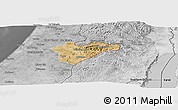 Satellite Panoramic Map of Jerusalem, desaturated