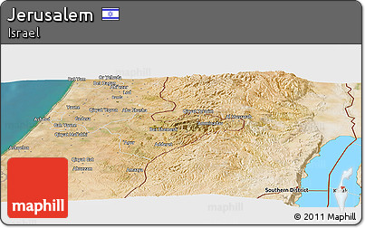 Satellite Panoramic Map of Jerusalem
