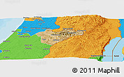 Satellite Panoramic Map of Jerusalem, political outside