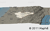 Shaded Relief Panoramic Map of Jerusalem, darken
