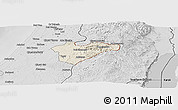 Shaded Relief Panoramic Map of Jerusalem, desaturated