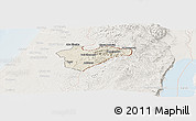 Shaded Relief Panoramic Map of Jerusalem, lighten