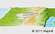 Shaded Relief Panoramic Map of Jerusalem, physical outside
