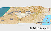 Shaded Relief Panoramic Map of Jerusalem, satellite outside