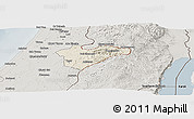 Shaded Relief Panoramic Map of Jerusalem, semi-desaturated