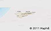 Shaded Relief Panoramic Map of Jerusalem, single color outside
