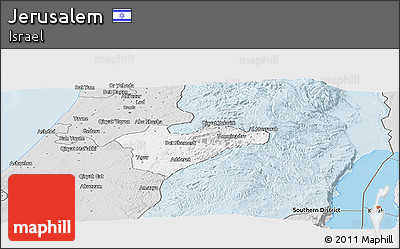 Silver Style Panoramic Map of Jerusalem